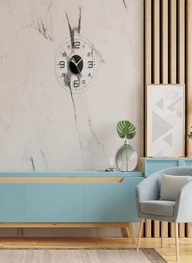 9br Acrylic Wall Clock || Silent Movement Wall Clock || Acrylic Wall Clock for Home Stylish Latest 3D Big || Designer Wall Clock for Home Decor || (Transparent, 12 Inch) (Modern) - Image 3